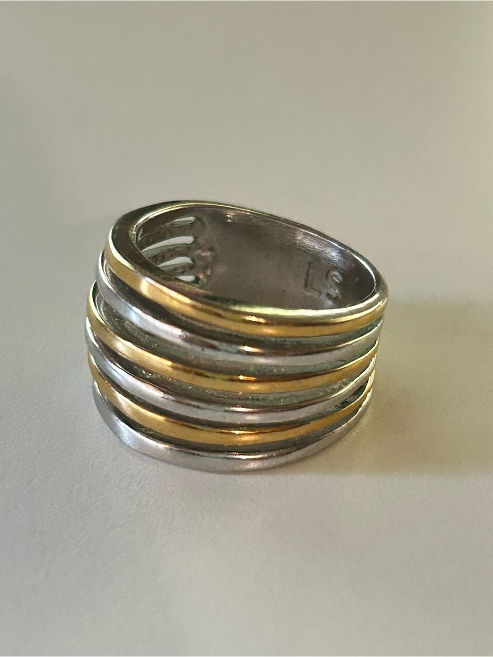 Lia Sophia Two-Tone Layered Band Ring in Gold and Silver